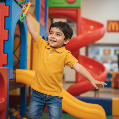 100% Cotton Yellow Polo for Kids (9 Months - 5 Years) - Skin Friendly & Regular Fit