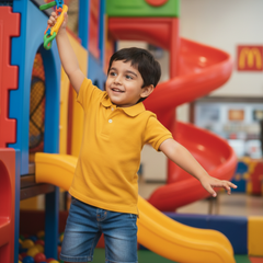 100% Cotton Yellow Polo for Kids (9 Months - 5 Years) - Skin Friendly & Regular Fit