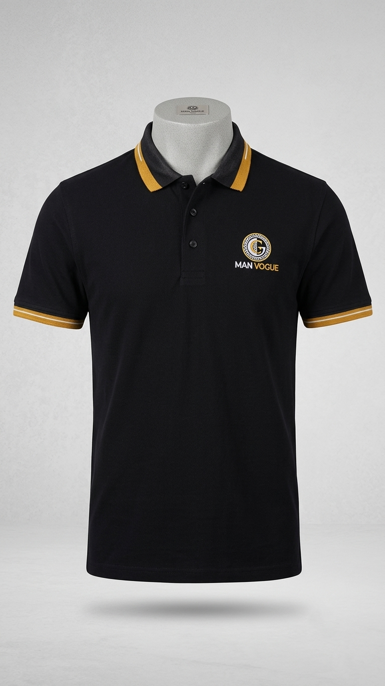 Luxus Polo Tee Shirt Black Color