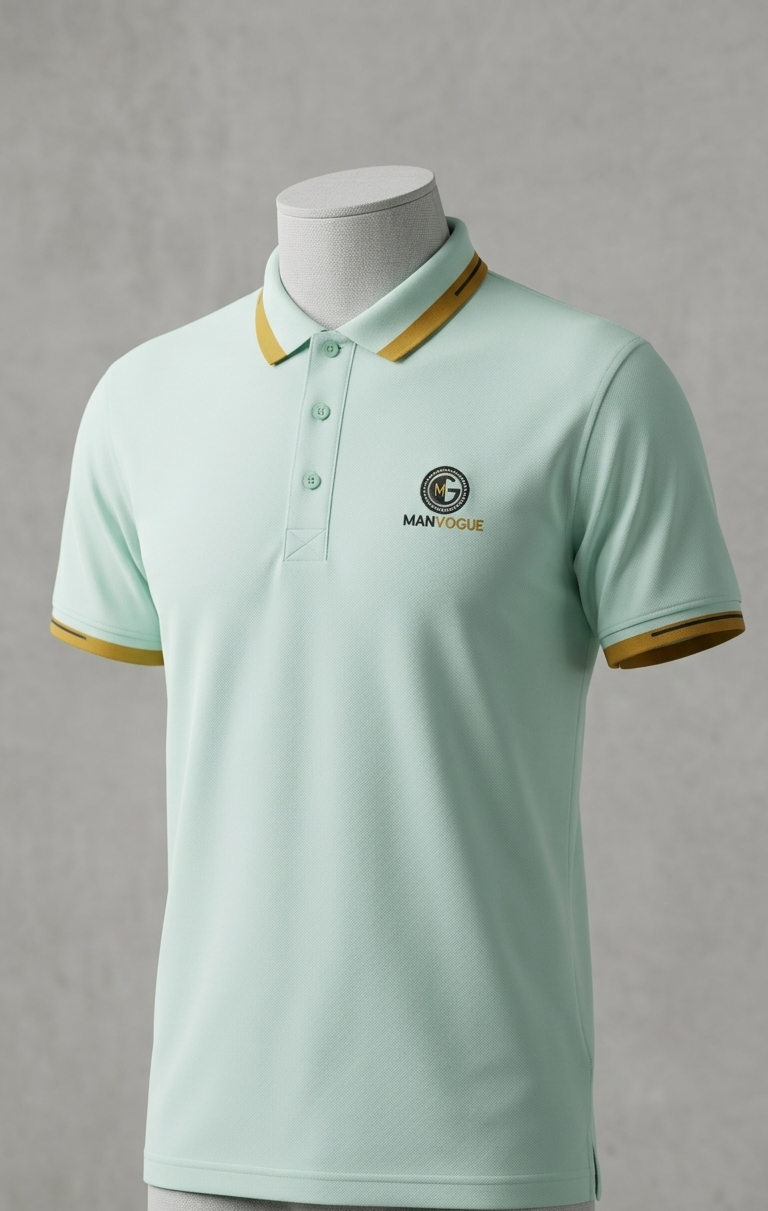 Luxus Polo Tee Shirt Cyan Color
