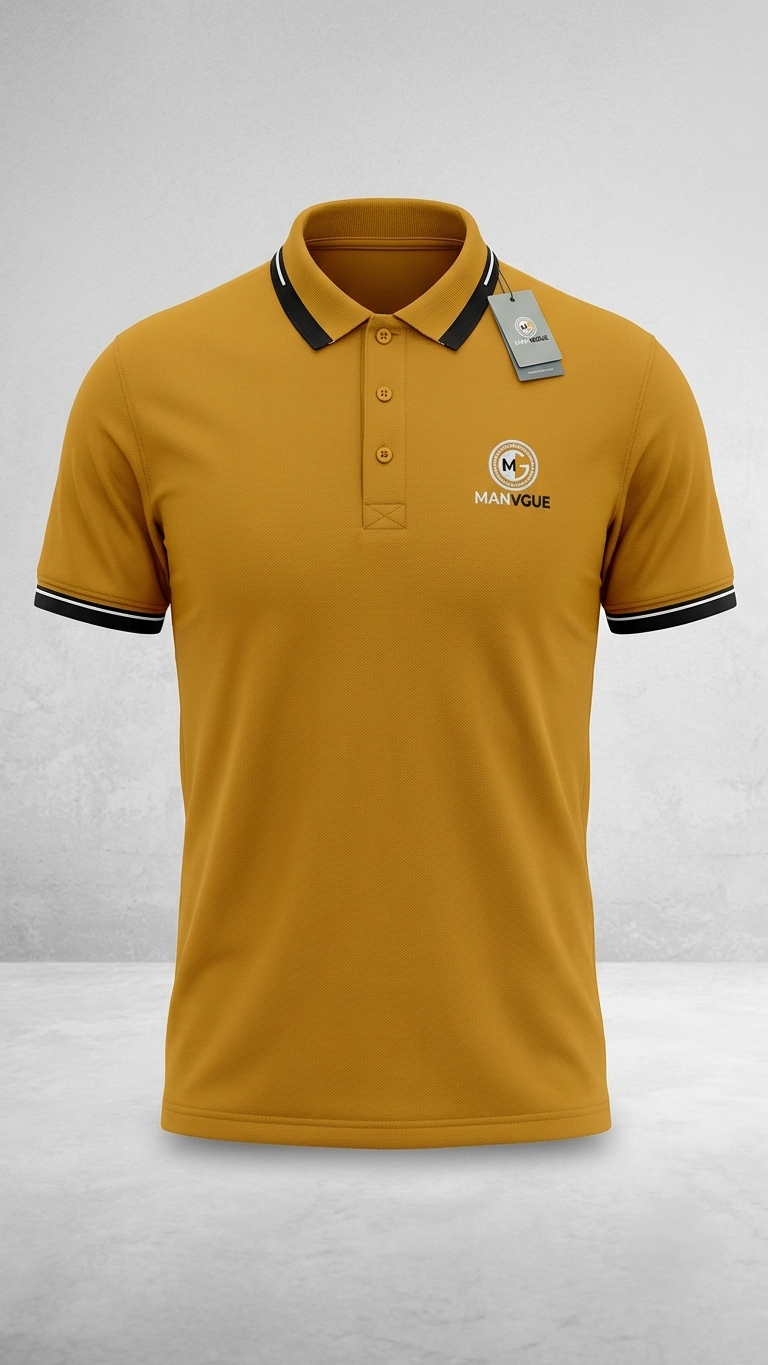 Luxus Polo Tee Shirt Mustard Color