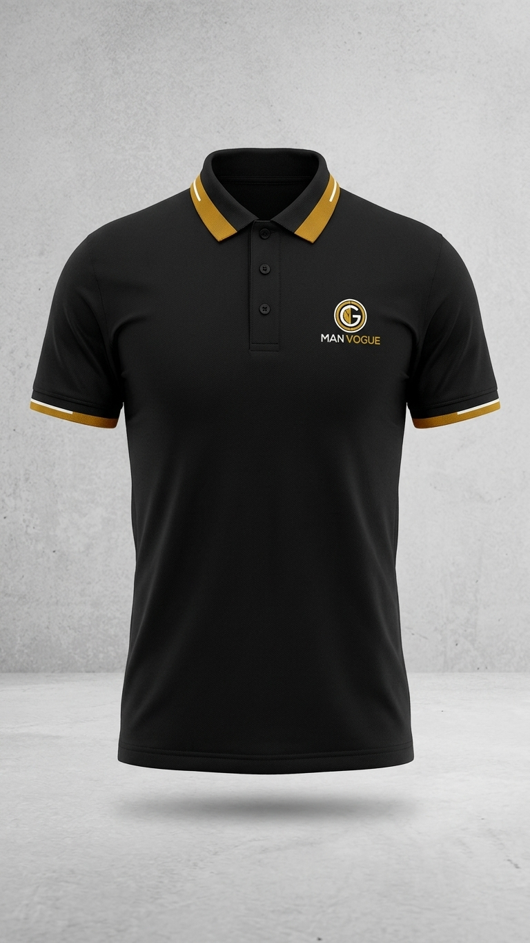 Luxus Polo Tee Shirt Black Color