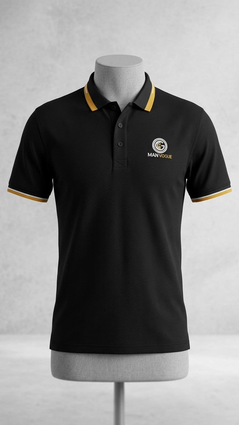 Luxus Polo Tee Shirt Black Color