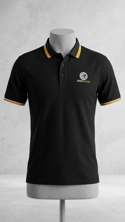 Luxus Polo Tee Shirt Black Color