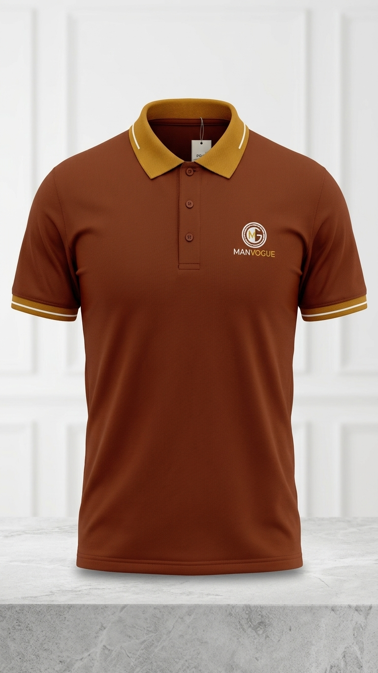 Luxus Polo Tee Shirt Lite Brown Color