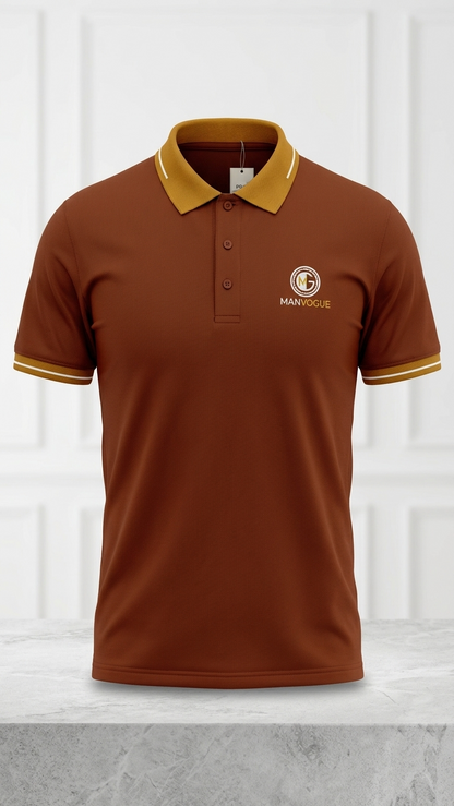 Luxus Polo Tee Shirt Lite Brown Color