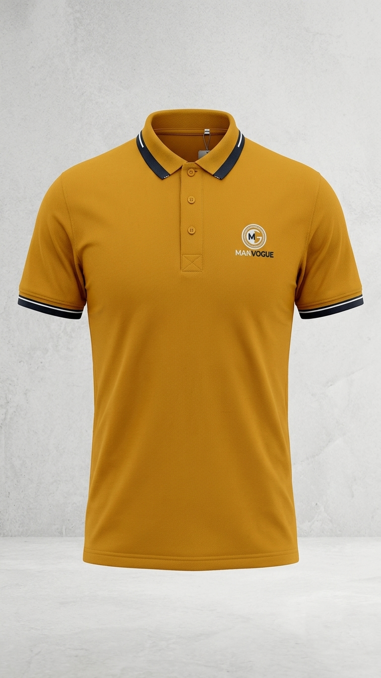 Luxus Polo Tee Shirt Mustard Color